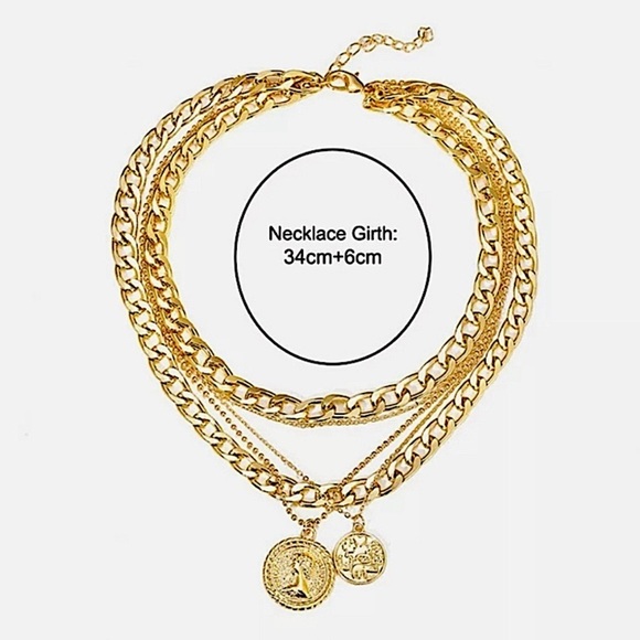 "Without Words" Gold Layered Coin Necklace Set - Picture 15 of 15